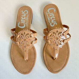 Circus by Sam Edelman Tan Patent Leather Sandals “Cherri” Women’s Size 7.5